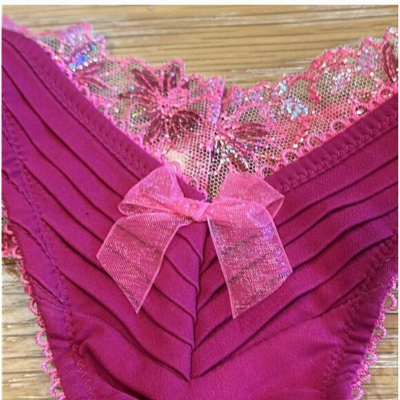 For Love And Lemons Ophelie Panty Thong Berry NWT XXS - Picture 5 of 5